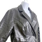 Princess Polly  Faux Croc Leather Blazer‎ Coat Women’s Size 4 Black Jacket Photo 5