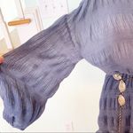 Glam NWT Girly Semi Sheer Stretch Silver Thread Blouson Sleeve Dress Small S Photo 5