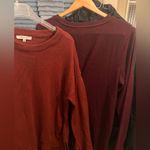 Lucky Brand light-weight V-neck Burgundy Sweater, Long w side slits, Size Medium Photo 12