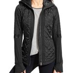 Athleta Quilted Black Rock Springs Jacket Hood Size XS Full Zip Pockets Style 350371 Photo 0