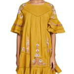 Free People  Pavlo Babydoll Dress Women S Gold Yellow Embroidery Boho Spring Photo 6