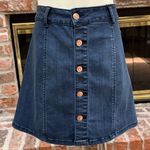 Celebrity Pink  Y2K VTG Dark Blue A-Line Mini Skirt w/ Buttons / 7 Juniors / EUC Photo 0