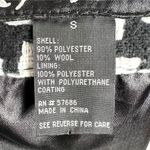 Me Jane  Houndstooth Trench Coat Jacket Size S Wool Blend Black White Photo 8