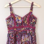 Betsey Johnson • vintage silk dress paisley midi retro 70s colorful lace peasant Photo 2