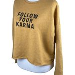 ZARA Trafaluc Follow Your Karma Oversized Golden Yellow Long Sleeve Sweatshirt Photo 3