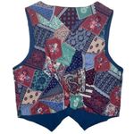 None Unique patchwork sleeveless vest over shirt top size med-large Photo 2