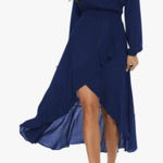 KorMei Women's M Dress Long Sleeve Blue V Photo 0