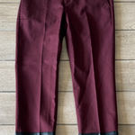 Banana Republic  Wool Leather Burgundy Pants Size: 8 Photo 0