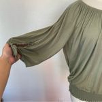 New York Laundry Solid Sage Green 3/4 Sleeve Blouse Photo 5