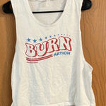 Burn Boot Camp Women's White Racerback Patriot Tank Top Large Photo 0
