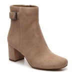 Naturalizer Tan Oatmeal Suede Leather Willette Side Zip Buckle Ankle Bootie 9.5 Photo 0