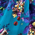 Torrid Blue Multicolor Floral Print Strapless High Low Midi Dress Size 12 Photo 11