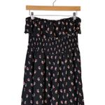 American Rag  Black Floral Smocked Strapless High Low Maxi Dress M Photo 1