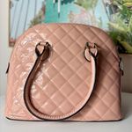 ALDO Light Pastel Pink Quilted Textured Patent Faux Leather Purse Satchel Bag Photo 2