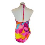 Trina Turk  Lilleth Halter Plunge Multicolor One Piece Swimsuit Size 12 NEW Photo 4