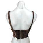 Isalis NEW  Brown Velvet Velour Sleeveless Square Neck Corset Crop Tank Top Sz S Photo 1