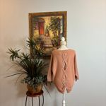 New York Company Jeans Sweater NYCO Soho Lace up Black 3/4 Sleeve Small Pink Photo 3