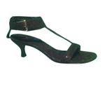 Donald Pliner Expresso Brown Cork Leather Shoe New Wide Ankle Strap $325 NIB Size 9.5 Photo 2