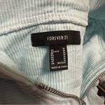 Forever 21  Baby Blue Cropped Corduroy Drawstring Hooded Bomber Jacket - Medium Photo 6