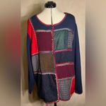 Allison Daley  knitted Hippie Patchwork Long Sleeve Granny Cardigan Sweater|Sz:2x Photo 6