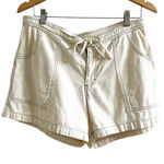 prAna Women’s Outdoor Cotton Shorts Size Large Light Tan Tie Waist 90’s Y2K Photo 0