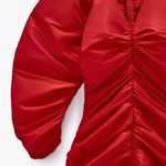 ZARA NWT Valentine’s Day Red Draped Detail Dress Photo 7