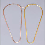 Boutique 3mm Gold Herringbone Necklace | Gold Plated‎ Sterling Silver Photo 6