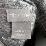 Chico's Chico’s 4 US XXL Metallic Plaid Zip Back Mock Neck Sweater Gray Classic Knit Photo 5