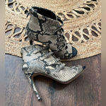 Karl Lagerfeld  Paris cardi peep toe snakeskin booties size 7 Photo 0