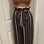 Xhilaration Black & Brown Vertical Striped Belted Paperbag Waist Pants - XS Photo 0