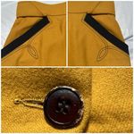 Byblos Italy 44 = US 10 gold/mustard midi skirt Photo 14