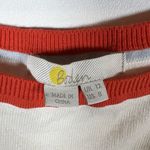 Boden Women’s Sz 8 White Rainbow Stripe Sleeve Square Neck Knit Sweater Wool White Photo 4