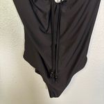 Aerie  Black Full Coverage One-Piece Swimsuit Keyhole Neck‎ Photo 4