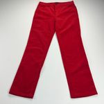 Talbots Corduroy Straight Leg Pant Jeans Cherry Red Mid Rise Size 4 Photo 3
