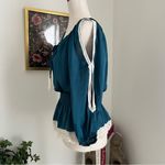 Bebe Y2K Crochet Satin Cottage Soft Girl Boho Cold Shoulder Tassel Photo 4