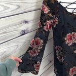 Cupcakes and Cashmere  Velvet Floral Swing Dress Photo 4