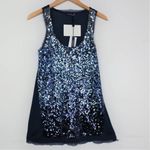 Magaschoni NEW Sequin Tank Top, Silk/wool blend, Blue, M Photo 3