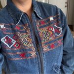 Vintage 90’s Agan Collection Embroidered Southwestern Zippered Denim Jacket Blue Size 2X Photo 10