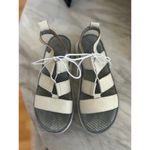 Fly London  CAIO363fly Cream White Lace Up Leather Platform Sandal Photo 1