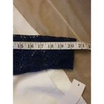 Loveappella Womens Size XS Blue Blouse Top Nerbi Lace Sleeve Keyhole Back Knit Photo 11