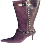 Donald Pliner Purple Suede and Leather Boot Shoe Embellished Studs NWT New $695 Photo 6