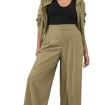 Athleta Pinnacle High Rise Trousers size 14 Olive Branch Green Wide Leg Photo 0