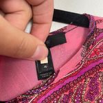 J.Crew Woman's Sz 4 Pink Paisley Printed Ruffle Front Silk Blouse Top Photo 6