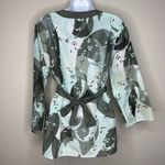NWOT Cadeau Maternity Leaf Abstract Blouse Silk Blend in Shades of Green Size M Size M Photo 3