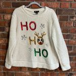 Miss Chievous Christmas holiday womans sherpa teddy bear cozy sweater cream 1X Photo 0