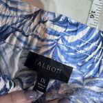 Talbots  Women's Washed Linen Drawstring Watercolor Leaves Shorts‎ Blue Size 1X Photo 6