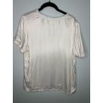 Nation Ltd  V-Neck Short Sleeve Satin Blouse Tee Shirt T-Shirt Women's Med. White Photo 1