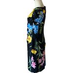 Karl Lagerfeld NWOT   Ruched Sleeve Floral Y2K Suba  Sheath Dress 12P Photo 2