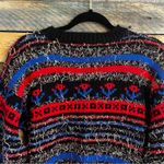 Western Connection Multi Color Eyelash‎ Sweater Size Small Black Photo 3