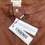L'Agence L’Agence Jyothi High Rise Split Ankle Pants Jeans Cognac Coated Size 24 NWT Photo 5